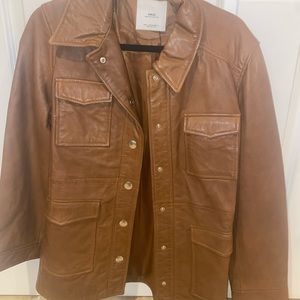 MNG Thin Brown Leather Jacket